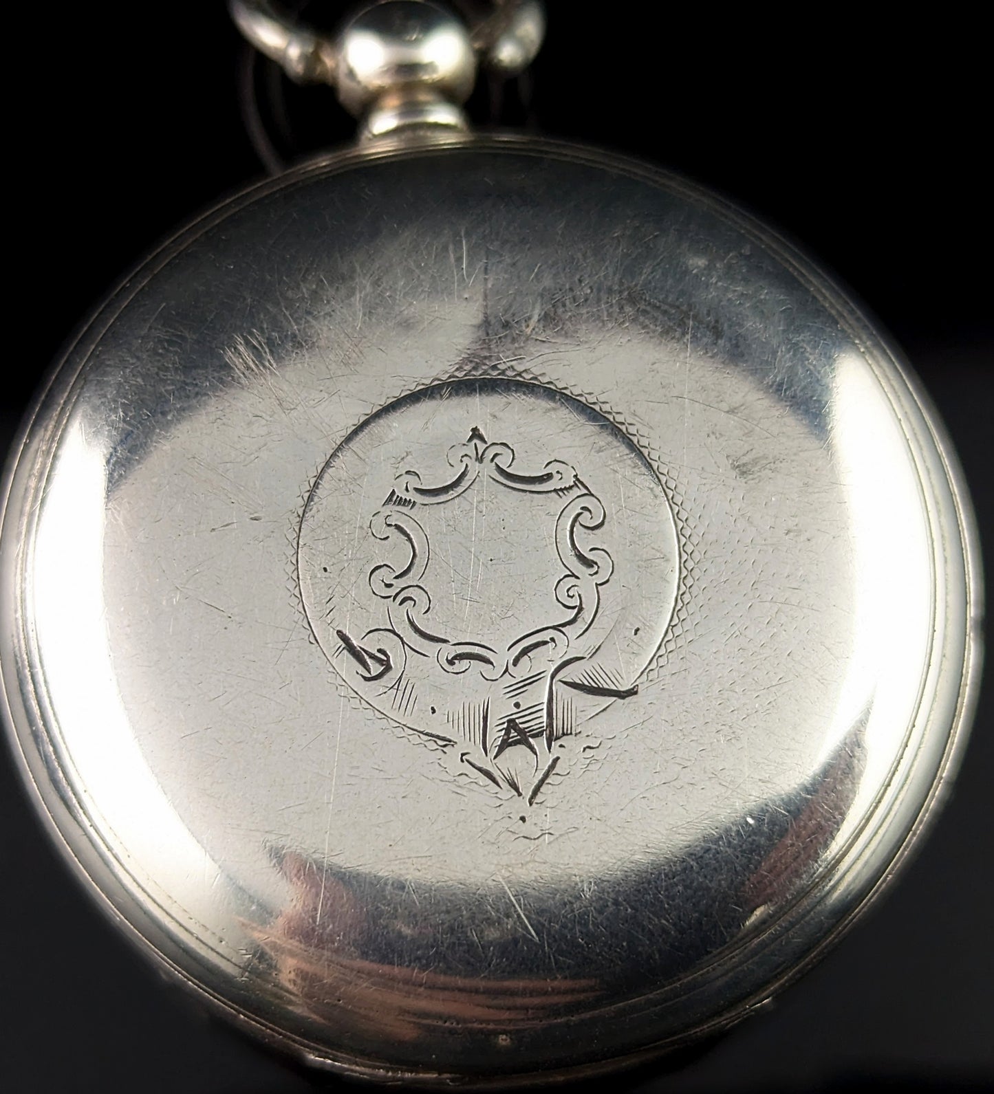 Antique Sterling silver pocket watch, Victorian, key wind