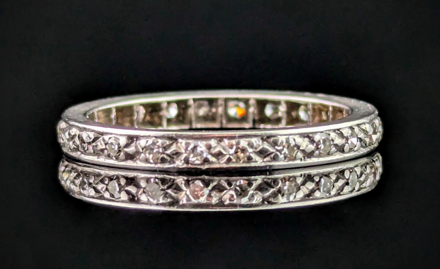 Vintage Art Deco Diamond eternity ring, 18ct white gold