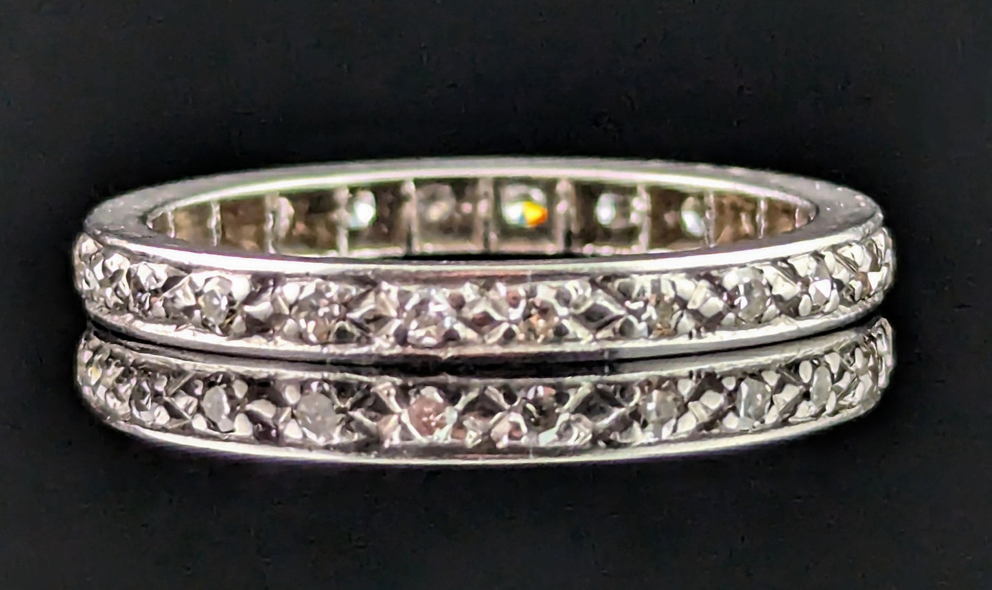 Vintage Art Deco Diamond eternity ring, 18ct white gold