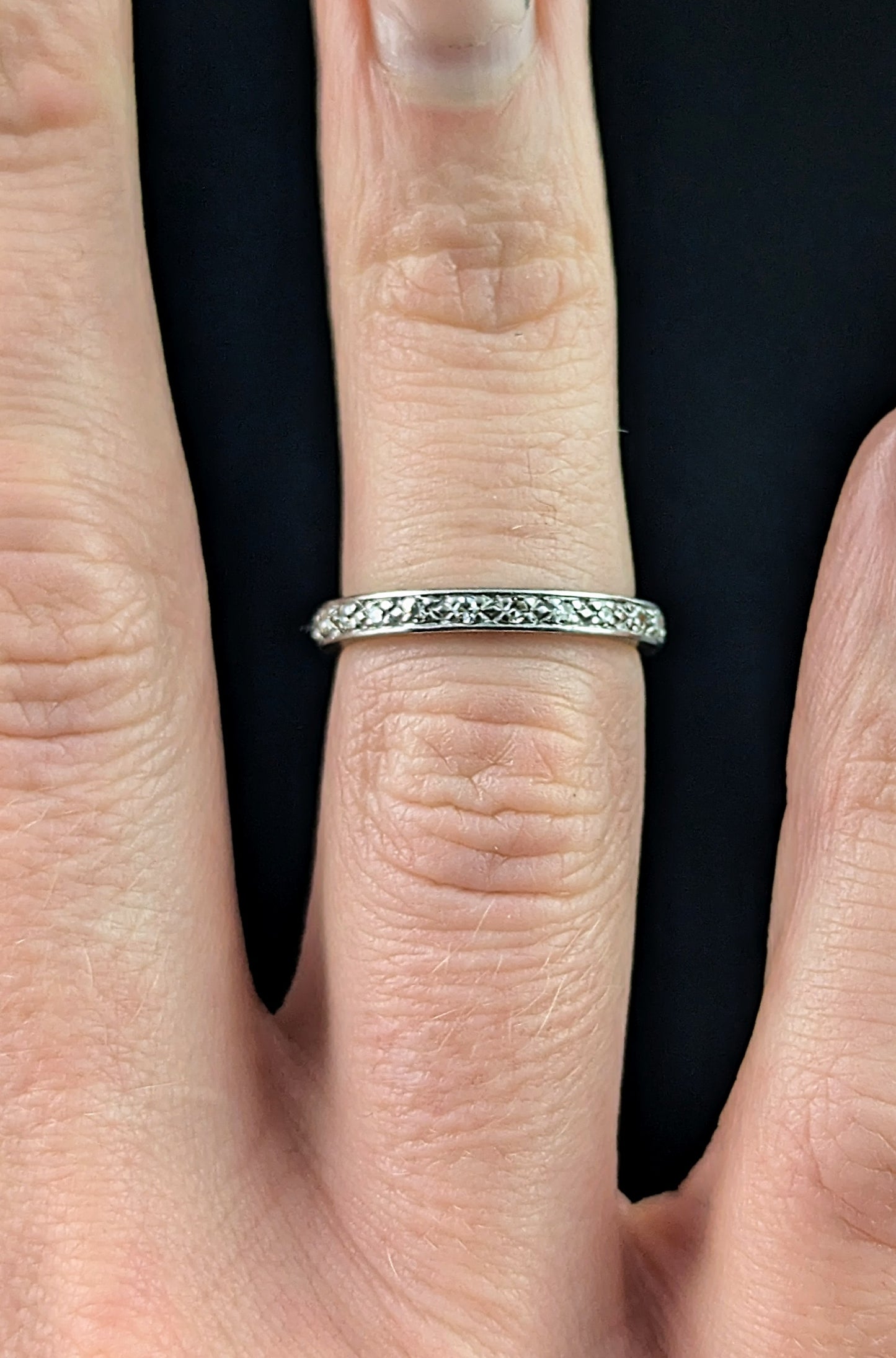 Vintage Art Deco Diamond eternity ring, 18ct white gold