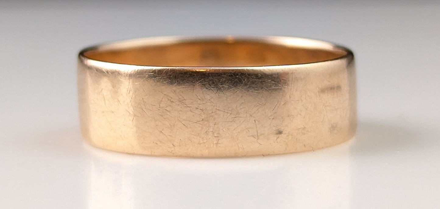 Antique 9ct Rose gold wedding band, wedding ring