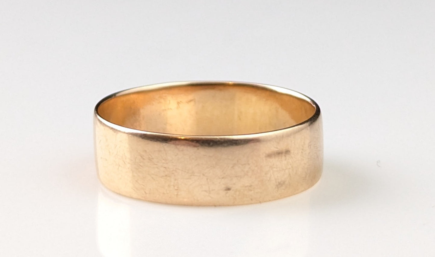 Antique 9ct Rose gold wedding band, wedding ring