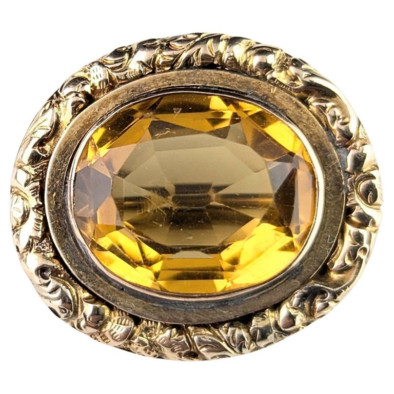 Antique Victorian Citrine brooch, 9ct gold