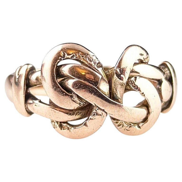 Antique 9ct Rose gold lovers knot ring