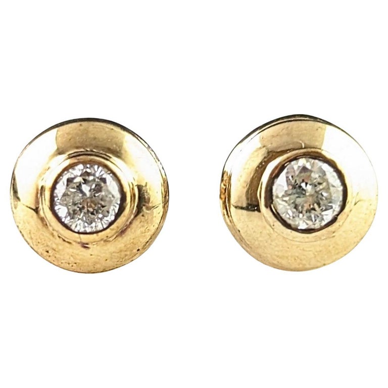 Vintage Diamond stud earrings, 9ct yellow gold, 0.30ct