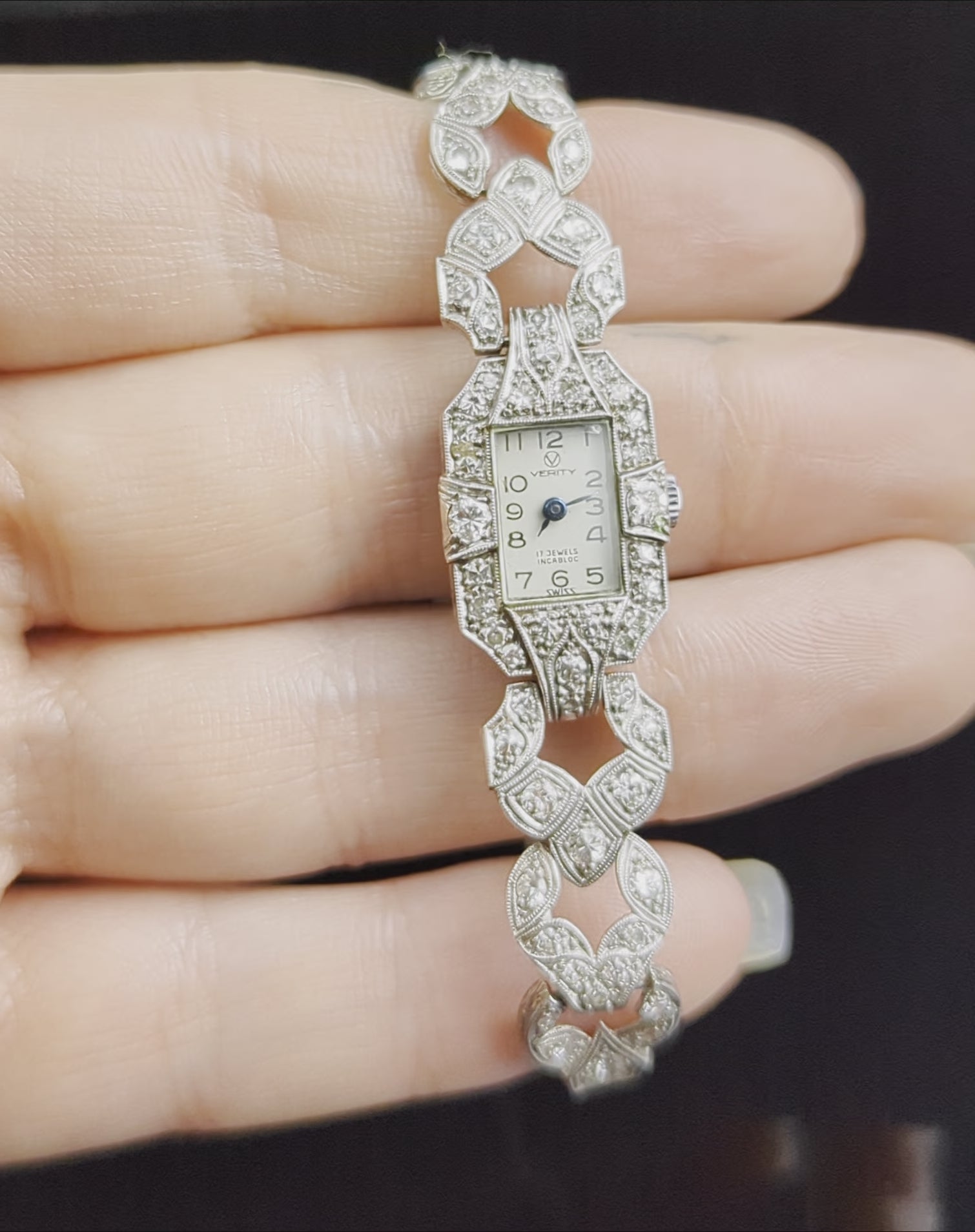 Vintage diamond best sale watch