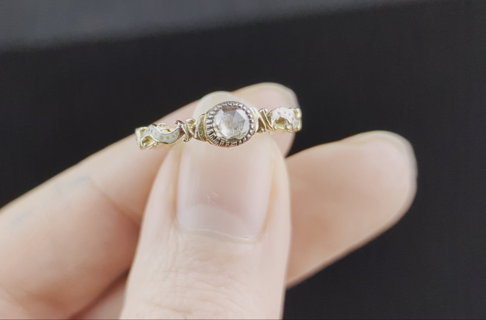 Georgian Garnet & Diamond Engagement Ring, 15k — Mary Ann-tiques