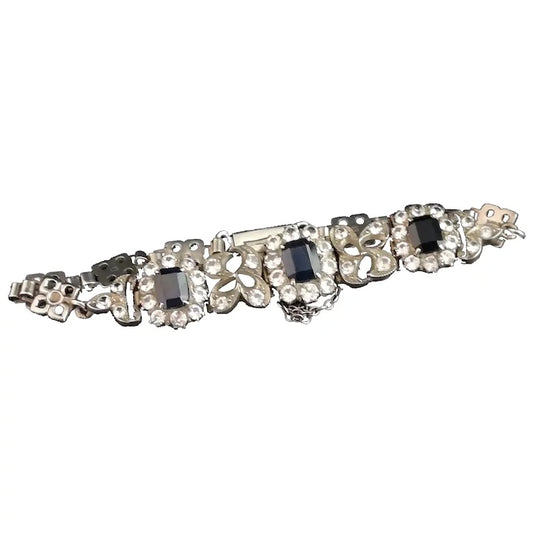 Vintage Sapphire and paste bracelet, 1950's