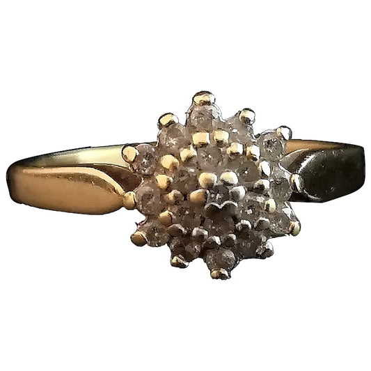 Vintage diamond cluster ring, 18ct gold