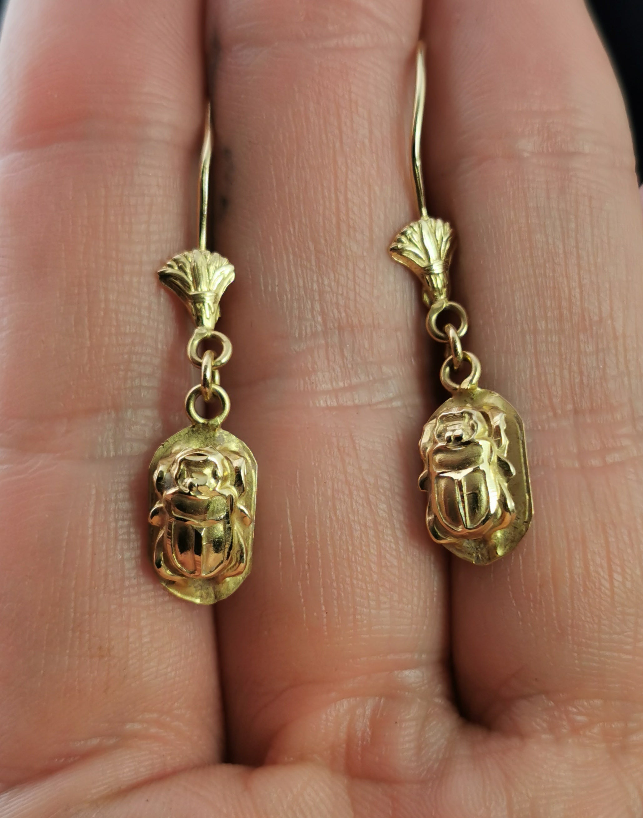 Egyptian hot sale scarab earrings